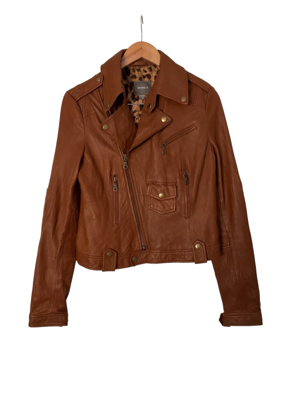 Y2K Kenna T Buttery Leather Jacket Moto Women's Cognac M